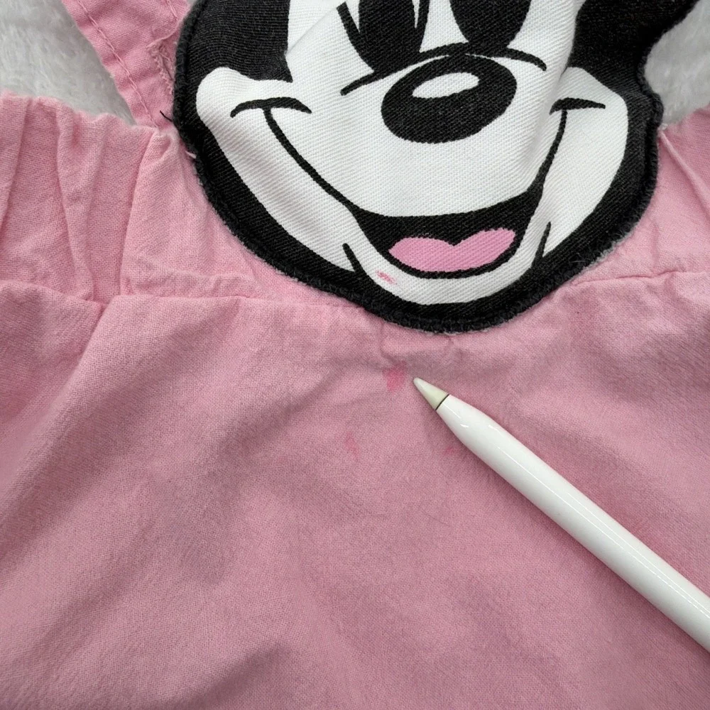 VTG Pink Disney Minnie Mouse Dress Girls Youth 6 USA 80s 90s Micky And Friends - Picture 9 of 12